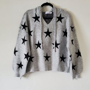 Miracle Chunky Knit‎ Stars Sweater With Hood.